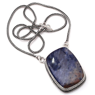 #ad Sodalite Gemstone 925 Sterling Silver Handmade Jewelry Necklace 18quot; $7.91
