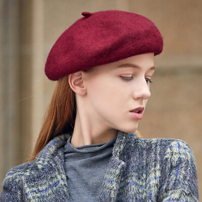 #ad Women Fashion French Style Beret Classic Soft Wool Warm Cap Beanie Winter Autumn $5.98