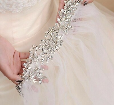 #ad Crystal Tulle Bridal Veils With Comb Cut Edge Applique Headwear New Wedding Veil $38.24