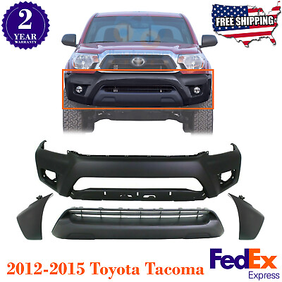 #ad Front Bumper Kit Textured Black End Caps For 2012 2015 Toyota Tacoma $279.98