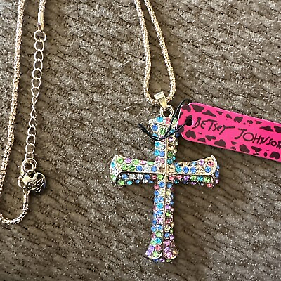 #ad New Colorful Rhinestone Cross Crystal Pendant Fashion Women Chain Necklace $13.00