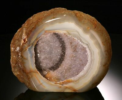 #ad Unique geode with a yellow tan exterior and purple druzy interior....Brazil $195.00
