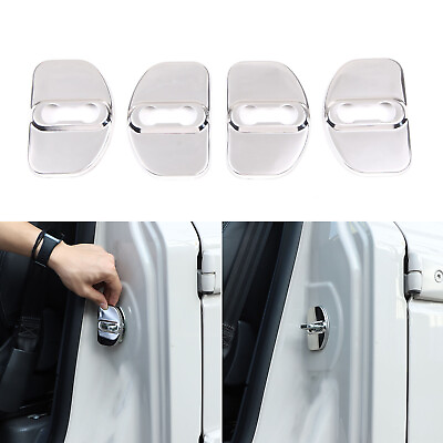 #ad Silver Steel Car Door Lock Latch Protect Cover For Ineos Grenadier 2020 24 $16.99