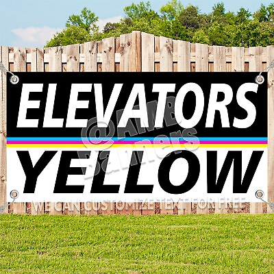 #ad ELEVATORS YELLOW Custom Banner Outdoors Indoors Vinyl DIRECTIONAL $174.84