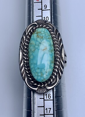#ad Mid Century Sterling Silver Robin’s Egg Turquoise Ring Size 6 $184.03