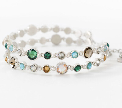#ad 💎Touchstone Crystal Bracelet 7 1 4“ 9” Adjustable Multicolored Rhodium New $99.00