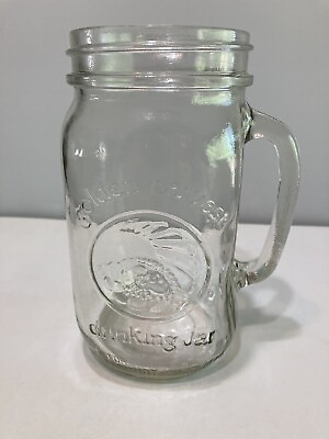 #ad LARGE Vintage Golden Harvest Drinking Jar Mug Glass W Handle $6.50
