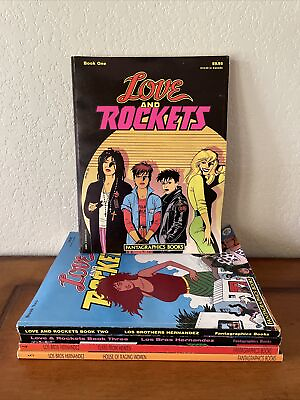 #ad Vtg Love amp; Rockets Fantagraphic Books Complete #1 5 1st Print Los Bros Hernandez $80.00