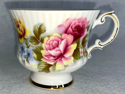 #ad Vintage Elizabethan Cup Fine Bone China England Floral Roses $12.50