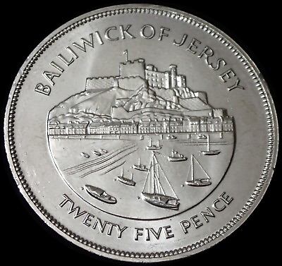 #ad Jersey 25 Pence 1977 Elizabeth II Silver Jubille Coin WCA 8395 GBP 5.99