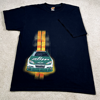 #ad Dale Earnhardt Jr Shirt Men Large Black NASCAR Racing Sprint Cup AMP Energy Car $15.20