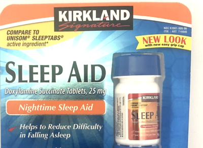 #ad Kirkland Sleep Aid Doxylamine Succinate 25 Mg 96 tablets Like Unisom $7.98