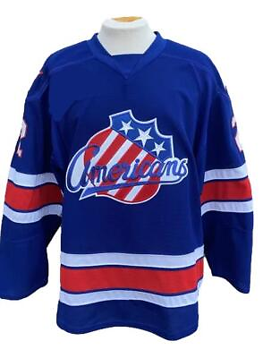#ad Any Name Number Rochester Americans Retro Custom Hockey Jersey Blue $49.99
