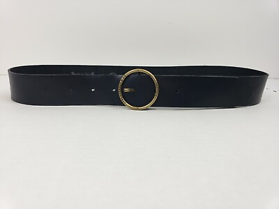 #ad Levi’s Athena Fashion Circle Leather Belt Black Size 32 M Medium Made in ITALY $37.79