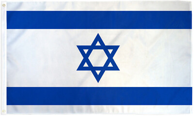 #ad 3x5 Foot Israel Flag Israeli National Flags Polyester WE SUPPORT ISRAEL GAZA $4.44