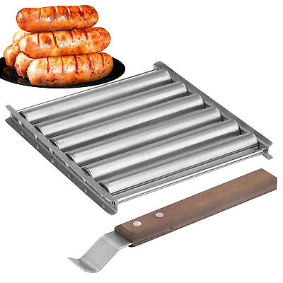 #ad Hot Dog Roller Bbq Roller Rack for Grill Sausage Roller with Long Wood Handed $15.99