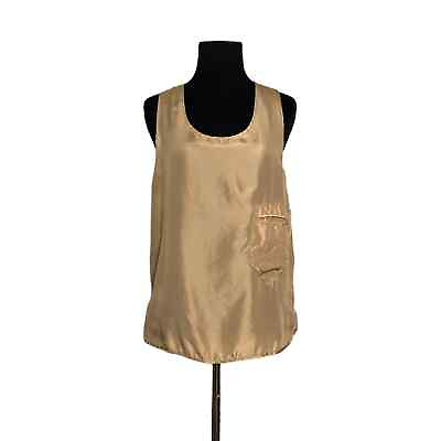 #ad Balenciaga golden silk sleeveless blouse size 42 Small $157.50