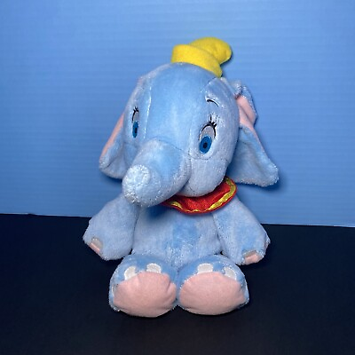 #ad Disney Baby Dumbo Plush Blue Elephant Yellow Hat Floppy Soft Bean Bag Lovey 12quot; $7.99