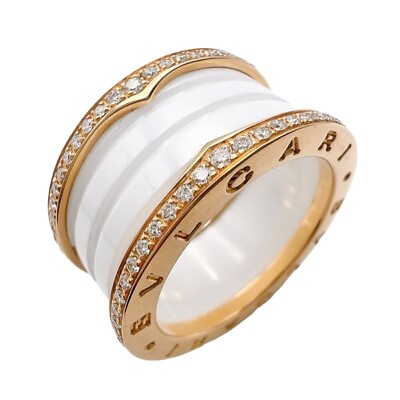 #ad BVLGARI B Zero1 Ring 4 Bands M #57 K18PG W Ceramic Diamond P0009218 $4317.00