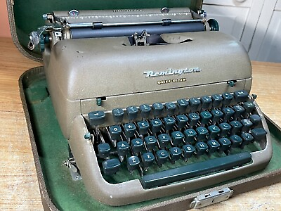 #ad 1954 Remington Quiet Riter Vintage Typewriter Small Roman Font Working w New Ink $279.20