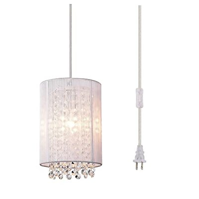 #ad Plug In Pendant Lights Mini Crystal Pendant Lighting White Plug In Chandelier 1 $66.94