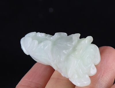 #ad Green jade jadeite Chinese cabbage Pendant Certified 100% natural A 19615a $20.00