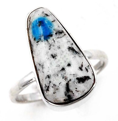 #ad Natural K2 Blue Azurite 925 Solid Sterling Silver Ring Sz 7.5 NW1 3 $31.99