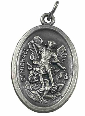 #ad Catholic St Michael Silver Tone Religious Medal $7.99