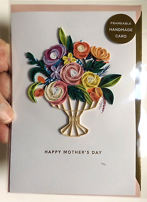 #ad 1 Card Signature Hallmark Mother#x27;s Day Quilling Beautiful Flower Bouquet $7.99