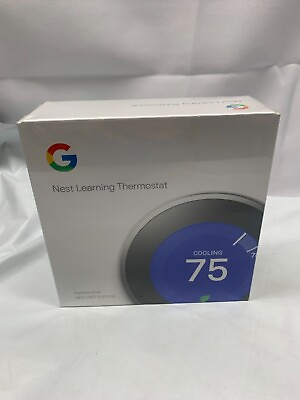 #ad Google Nest Learning Thermostat Pro Stainless Steel T3008US *New $155.85
