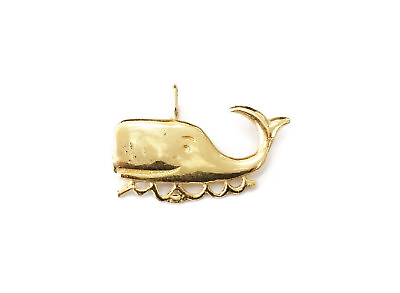 #ad 14K Yellow Gold Whale Pendant Necklace Charm 1.4g $233.99