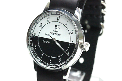 #ad Wristwatch Raketa Sputnik Soviet watch Day Night Rare Men#x27;s Military watches $85.99