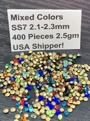 #ad Loose Point Back Rhinestones Lot SS7 2.5 Gms 400 Pcs Mixed Colors Jewelry Repair $11.99
