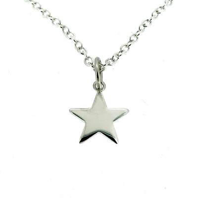 #ad Star Pendant necklace Solid Sterling silver 15mm Pendant on Chain GBP 35.00