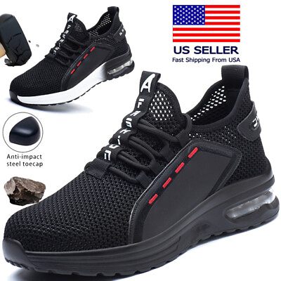 #ad Mens Safety Steel Toe Shoes Indestructible Work Boots Breathable Sneakers $41.39
