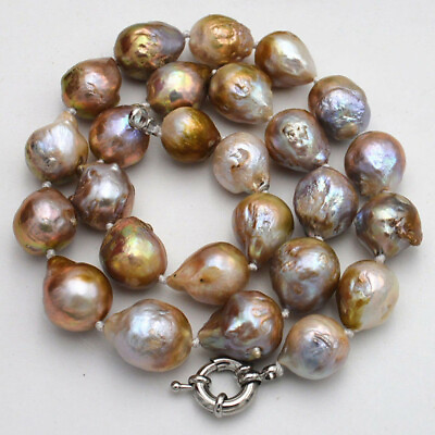 #ad Natural 14 17mm Multicolor Reborn Baroque Edison Pearl Jewelry Necklace 18#x27;#x27; $59.99