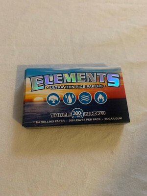 #ad ELEMENTS 300 Ultra Thin Rice Rolling Paper 1.25 1 1 4 Size 1 Pack = 300 Leaves $5.00