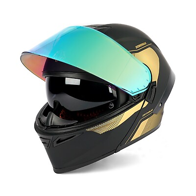 #ad DOT Modular Motorcycle Helmet Full Face Dual Visor Flip Up Motor Street Helmet $139.98