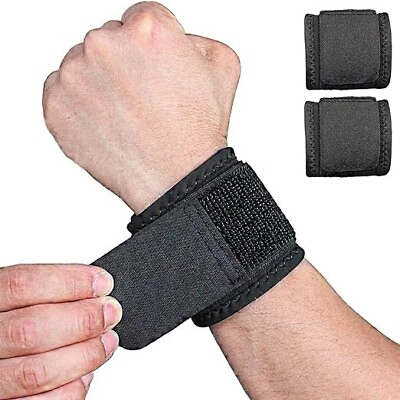 #ad 2 Pck Wrist Brace Adjustable Wrist Support Wrist Strap Fitness Gym Weightlifting $8.99