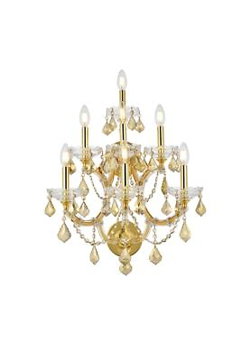 #ad Elegant Lighting 2800W7 GT RC Maria Theresa 7 Light 27quot; Tall Wall Gold $550.00