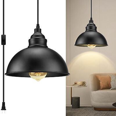 #ad Plug in Pendant Light 15FT Hanging Lights with Plug in Cord On Off Switch ... $23.48