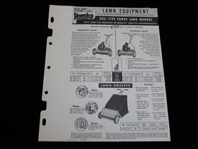 #ad Homko Mower advertising paper vintage 1952 lawn equipment riding $14.78