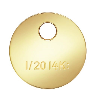 #ad 10pcs 14K Gold Filled Round Quality Tags for Extension Chain End 4mm Disc Charm $9.82