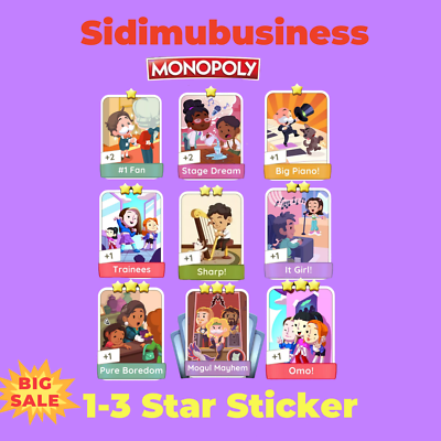 #ad #ad Monopoly Go ⭐⭐⭐All 1 Star 2 Star 3 Star Stickers ⚡Fast delivery⚡ Cheap🔥🔥🔥 $3.99
