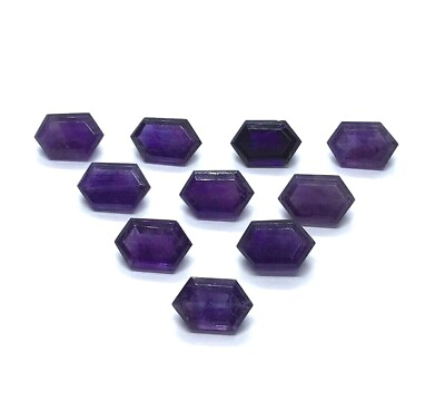 #ad Natural Amethyst Hexagon Quartz Gemstone Cut Crystal Loose Healing Hexagonal $141.99
