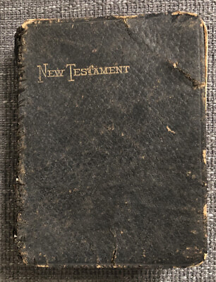 #ad Antique New Testament Pocket Holy Bible James Pott Stitched Binding Cambridge $24.98