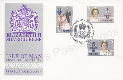 #ad Isle of Man First Day Cover FDC 1977 Elizabeth II Silver Jubilee RAMSEY PMK GBP 1.75