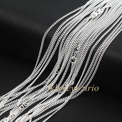 #ad Wholesale Lots 925 Sterling Solid Silver 2mm Flat Curb Chain Necklaces 16quot; 30quot; $4.89