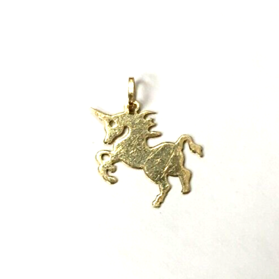 #ad MA6 14k Yellow Gold 0.4g Unicorn Pendant $34.50