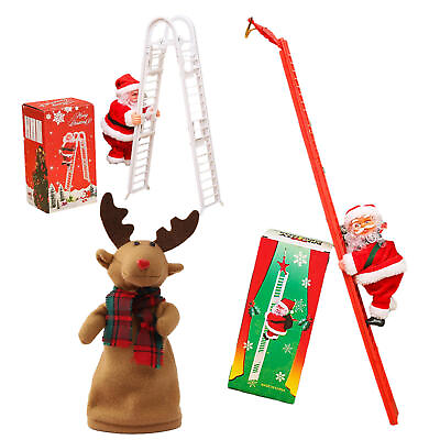 #ad Climbing Santa Electric Musical Santa Claus Climbing Up and Down $24.65